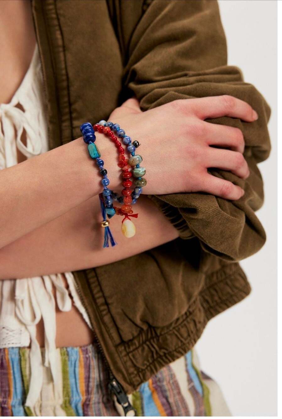 Free People Alina Layered Bead Bracelet Set
